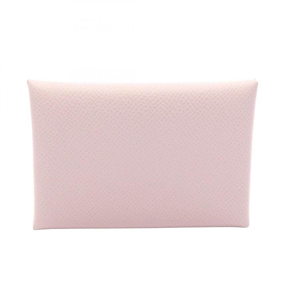 Hermes Calvi Duo Wallet - Coin Purse Leather Calfskin (Cowhide) Veau Epsom Pink